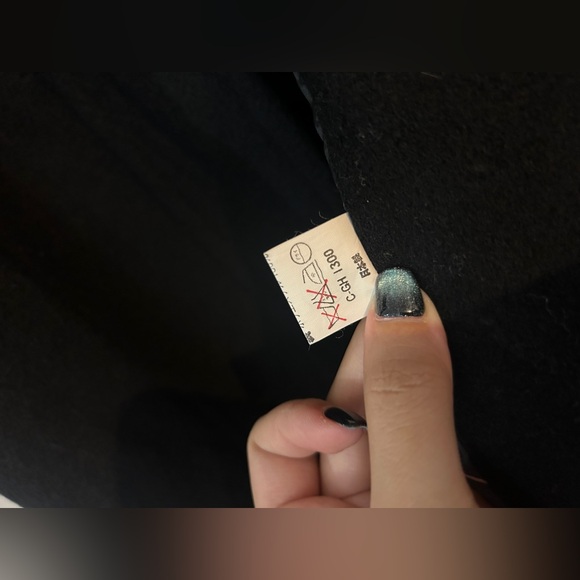 Wool cashmere blended black vintage coat - Picture 5 of 7